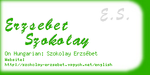 erzsebet szokolay business card