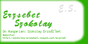 erzsebet szokolay business card